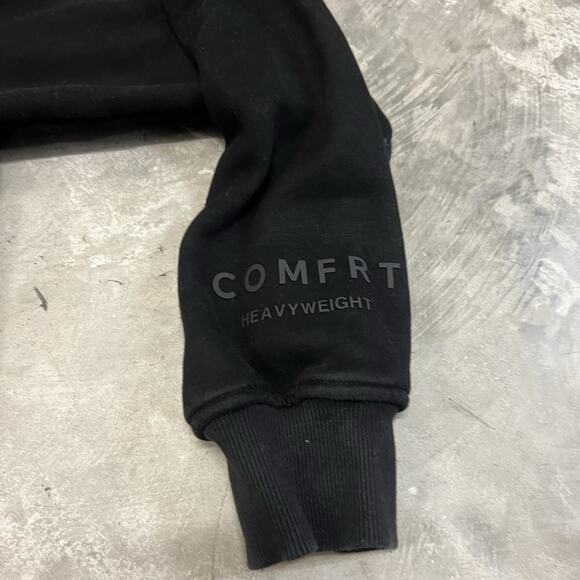 Comfrt Mens Fleece Pullover Hoodie Black Size Medium - Picture 5 of 8